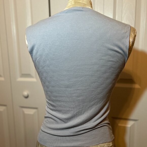 ZARA Light Gray Sleeveless Tank Top Crew Neck Shirt, Size M - Picture 3 of 8